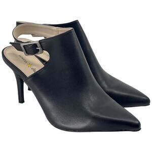 Seven Dials Sherly Black Ankle Booties Heels Buckle Strap Pointed Toe - 7.5